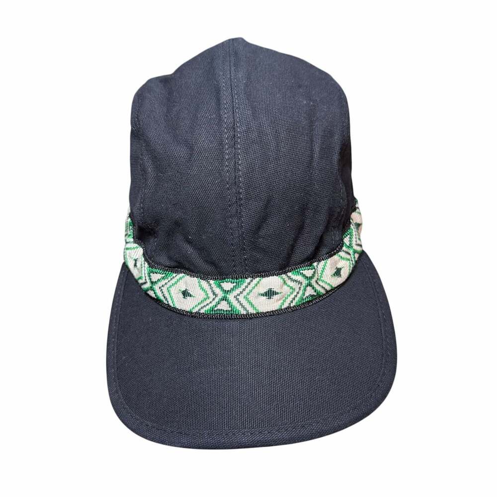 KAVU Organic Strapcap Hat Black with Patterned Webbing
